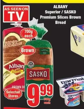 Albany Superior / Sasko Premium Slices Brown Bread