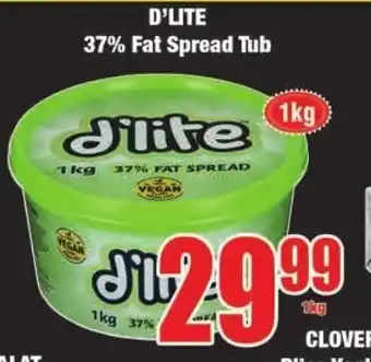 Boxer Build D'Lite 37% Fat Spread Tub 1kg offer