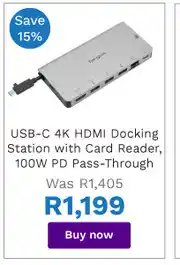 First Shop Targus USB-C 4K HDMI Docking Station With Card Reader,100W PD Pass Through offer