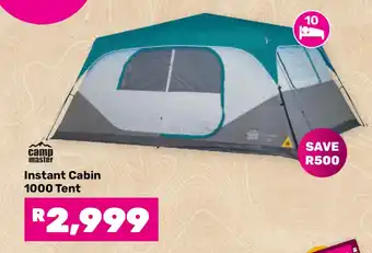 Game camp master Instant Cabin 1000 Tent offer