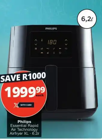 Checkers Philips Essential Rapid Air Technology Airfryer XL offer