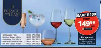 Checkers Forage and Feast Crystalline Glassware Range 2/4-Pack offer