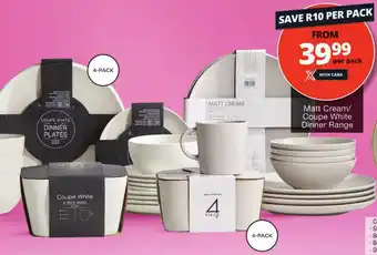 Checkers Matt Cream/ Coupe White Dinner Range offer