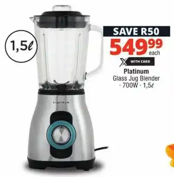 Checkers Platinum Glass Jug Blender offer