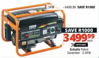 Checkers Schultz Petrol Generator 2,5KW offer