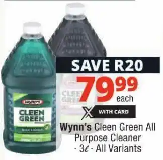 Checkers Wynn's Cleen Green All Purpose Cleaner offer