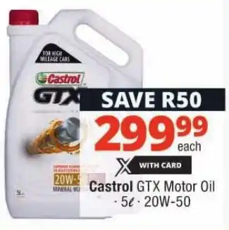 Checkers Castrol GTX Motor Oil offer