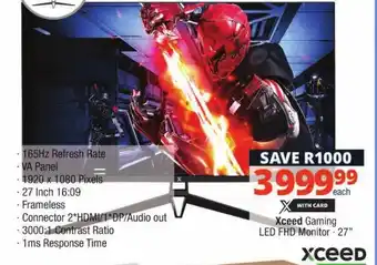 Checkers Xceed Gaming LED FHD Monitor 27" offer