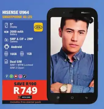 Checkers HISENSE U964 SMARTPHONE 4G LTE offer