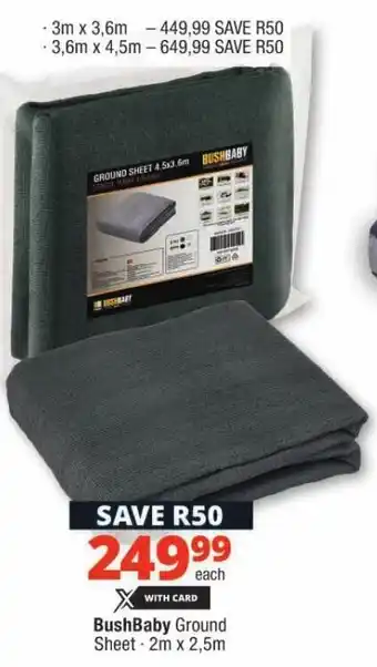 Checkers BushBaby Ground Sheet 2m x 2,5m offer