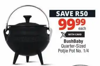 Checkers BushBaby Quarter-Sized Potjie Pot No. 1/4 offer