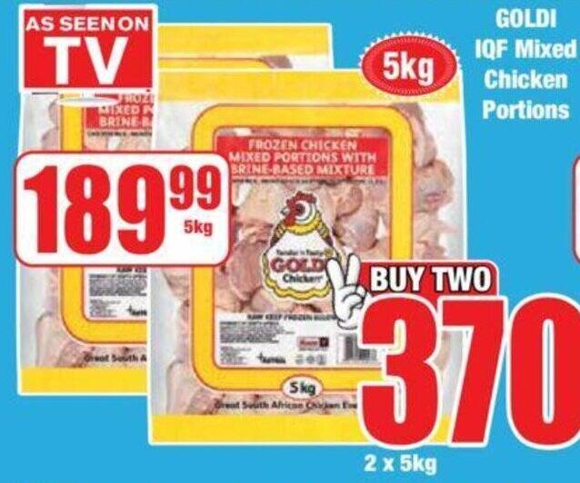GOLDI IQF Mixed Chicken Portions offer at Boxer