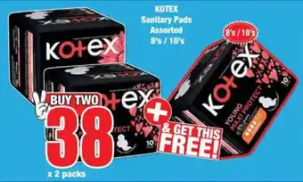 Boxer KOTEX Sanitary Pads Assorted 8's/10's offer