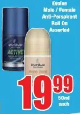 Boxer Evolve Male/Female Anti-Perspirant Roll On Assorted offer