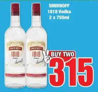 Boxer SMIRNOFF 1818 Vodka 2 x 750ml offer