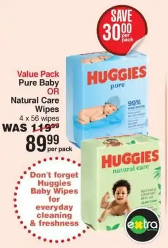 Dis-Chem Huggies Value Pack Pure Baby OR Natural Care Wipes offer