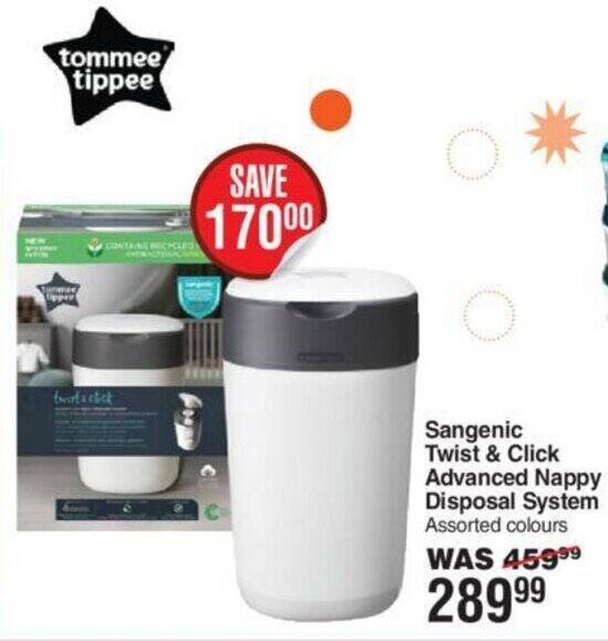 Sangenic Twist & Click Advanced Nappy Disposal System offer at DisChem