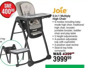 Dis-Chem Joie 6-in-1 Multiply High Chair offer