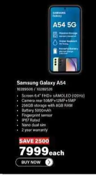 Incredible Connection Samsung Galaxy A54 offer