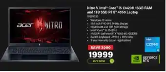 Incredible Connection Nitro V Intel Core i5 13420H 16GB RAM and 1TB SSD RTX 4050 Laptop offer