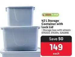 Makro Store'n stak - 42 l storage container with lock lid offer