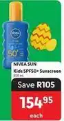 Makro Nivea sun - kids spf50+ sunscreen offer