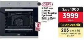 Makro Defy - 600 mm slimline multi-function eye-level built-in oven offer