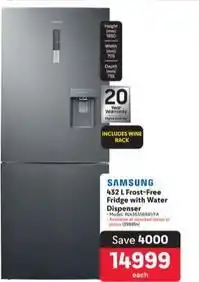 Makro Samsung - 432 l frost-free fridge with water dispenser offer