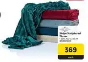 Makro Home Living Stripe Sculptured Throw offer