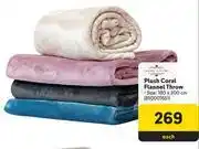 Home Living Plush Coral Flannel Throw
