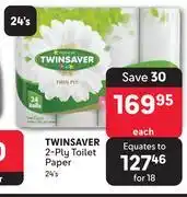 Makro Twinsaver 2 Ply Toilet Paper-24's Each offer