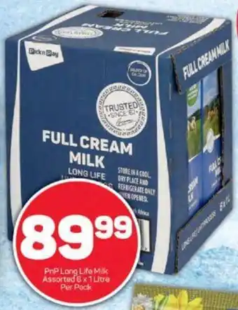Pick n Pay PnP Long Life Milk Assorted 6x1 Litre Per Pack offer