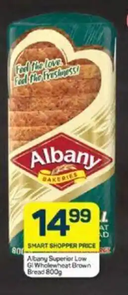 Pick n Pay Albany Superior Low GWholewheat Brown Bread 800g offer