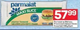 Pick n Pay Parmalat or Melrose Processed Cheese Slices Assorted 400g Each offer