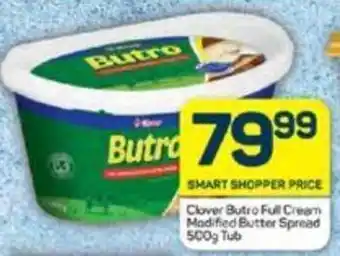 Pick n Pay Clover Butro Full Cream Modified Butter Spread 500g Tub offer