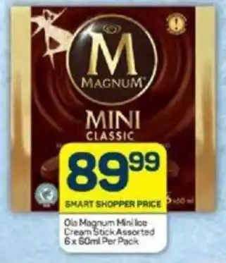 Pick n Pay Ola Magnum Mini lce Cream Stick Assorted 6x60ml Per Pack offer