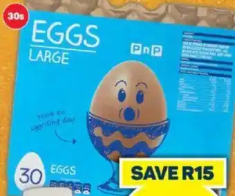 Pick n Pay PnP Large Eggs PnP Large Eggs 30s SMART SHOPPER PRICE offer