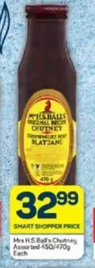 Pick n Pay Mrs H.S. Balls Chutney Assorted 450/470g Each offer