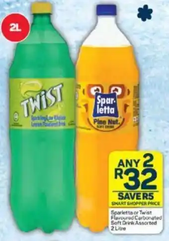 Pick n Pay Sparletta or Twist Flavoured Carbonated Soft Drink Assorted 2 Litre offer