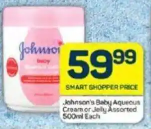 Johnson's Baby Aqueous Cream or Jelly Assorted 500ml Each