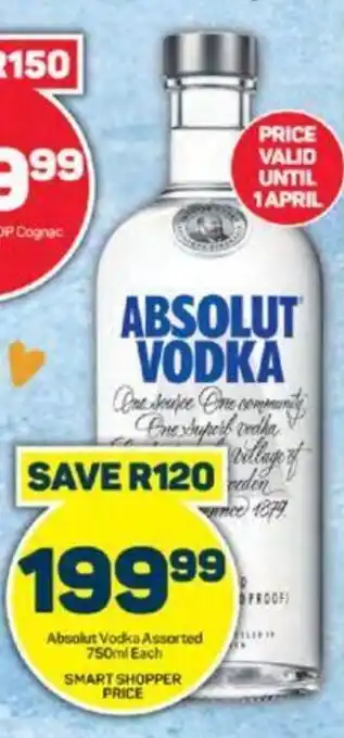 Pick n Pay Absolut Vodka Assorted 750ml Each offer