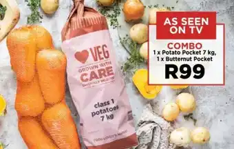Food Lover's Market 1 x Potato Pocket 7 kg, 1 x Butternut Pocket offer
