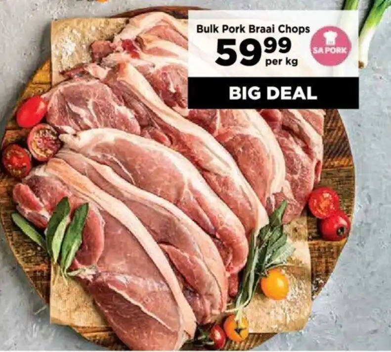 Bulk Pork Braai Chops offer at Food Lover's Market