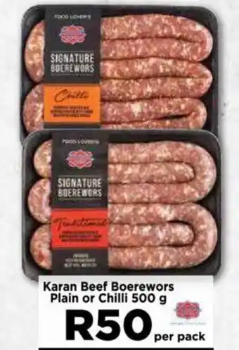 Food Lover's Market Karan Beef Boerewors Plain or Chilli 500 g offer