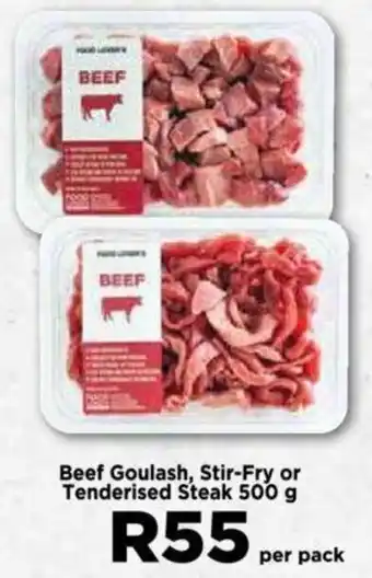 Food Lover's Market Beef Goulash, Stir-Fry or Tenderised Steak 500 g offer