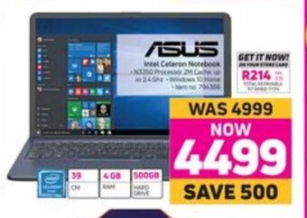Game Asus Intel Celeron Notebook offer