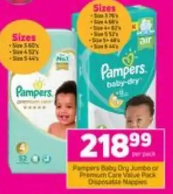 Game Pampers Baby Dry Jumbo or Premium Care Value Pack offer