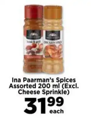 Food Lover's Market Ina Paarman's Spices Assorted 200 ml (Excl. Cheese Sprinkle) offer
