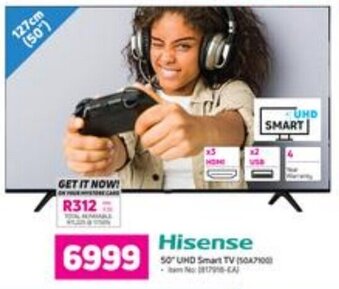 Game Hisense 50" UHD Smart TV offer