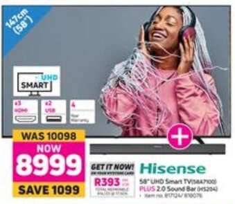 Game Hisense 58" UHD Smart TV offer